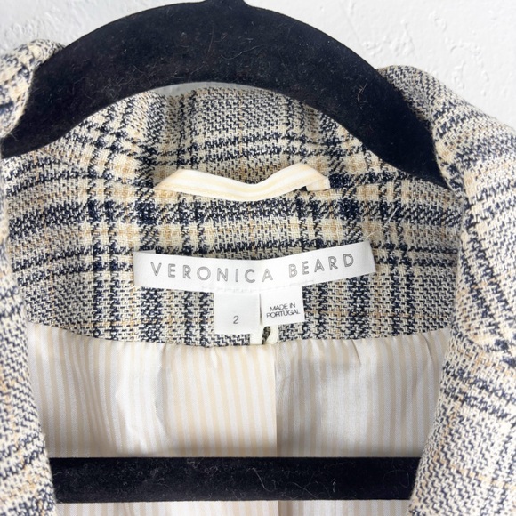 Veronica Beard Oria Double Breasted Dickey Jacket Blazer Black Tan Size 2 - Picture 9 of 10